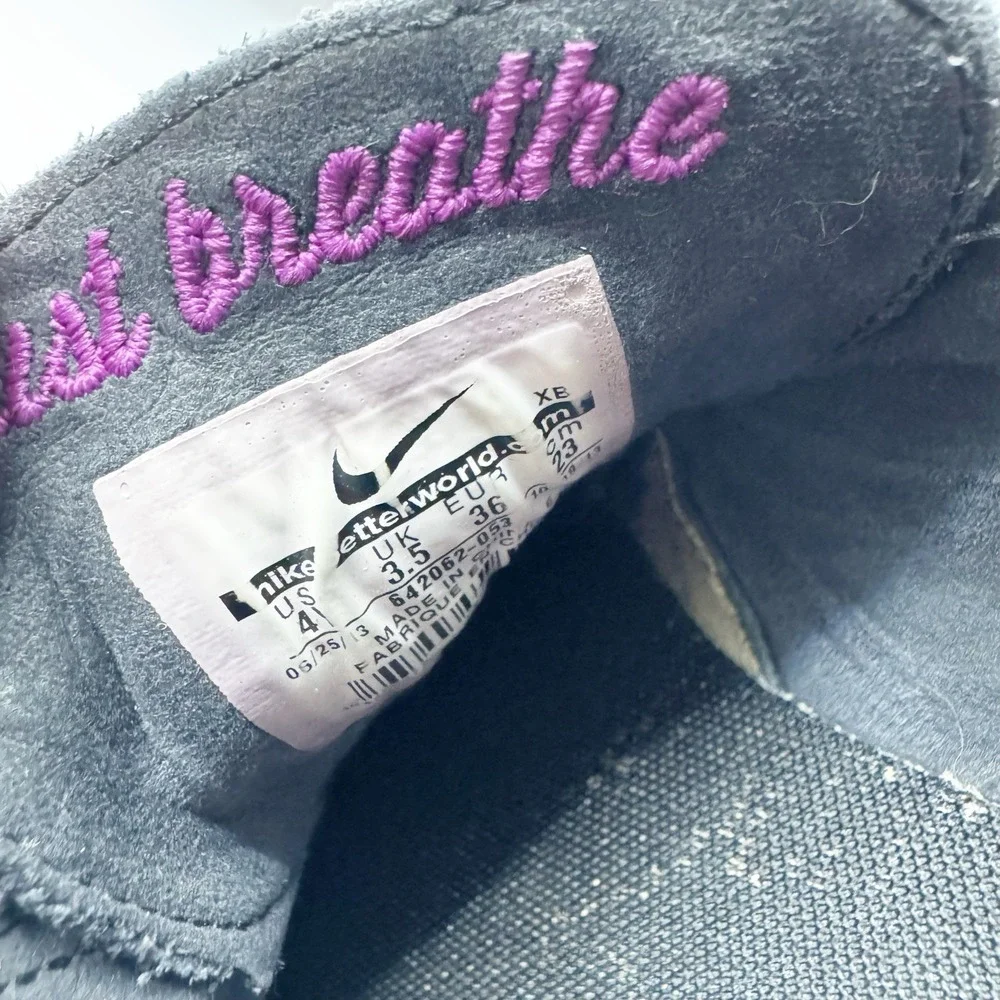 nike zoom stefan janoski premium size 4 Girls Youth Purple Black Embroidered